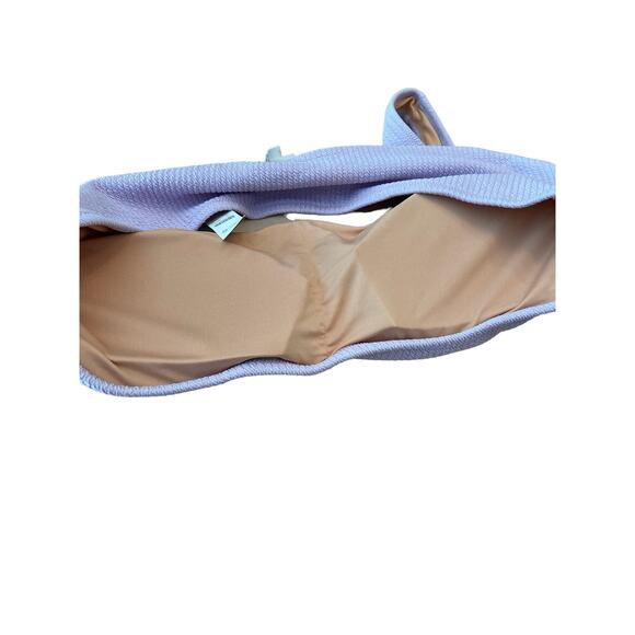 J.Crew Ribbed Textured One-Shoulder Swim Bikini Top Bathing Suit Lavender Sz 3X - Picture 9 of 10